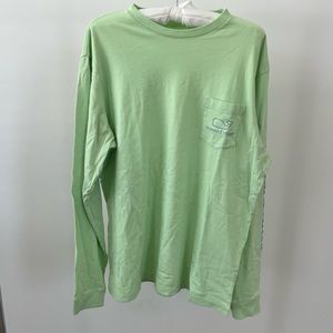 Green classic whale long sleeve pocket tee by Vineyard Vines